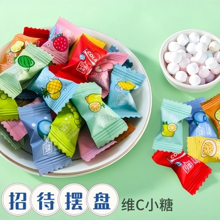 小可奥拉无糖维c糖果散装 750g混合零食品果味无蔗糖薄荷糖果 100g