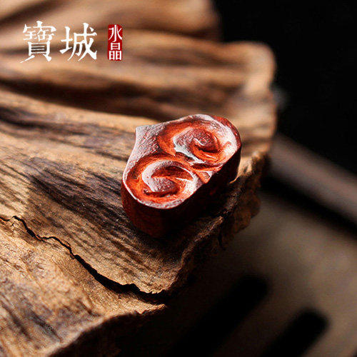 天然印度小叶紫檀祥云如意隔珠