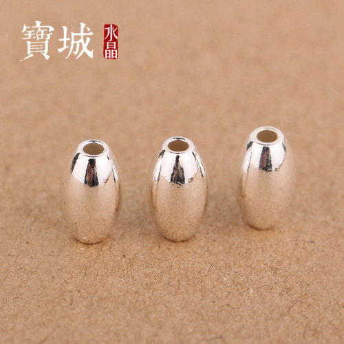 S925纯银素银桶珠转运隔珠diy手工水晶手链饰品泰银配件配饰材料