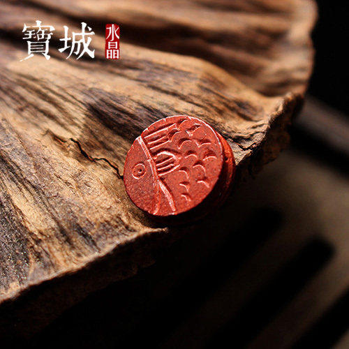 印度小叶紫檀雕刻福鱼背云隔珠