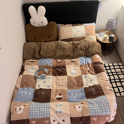 可爱保暖加厚牛奶绒四件套