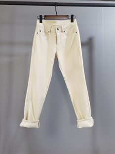 弹力小脚裤 铅笔裤 加绒加厚保暖冬季 超柔弹力暖暖绒复古高腰牛仔裤