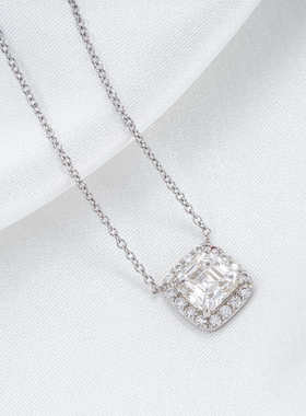 925银D色VVS莫桑钻1克拉锁骨链