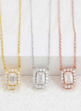 925银D色VVS莫桑石轻奢锁骨链