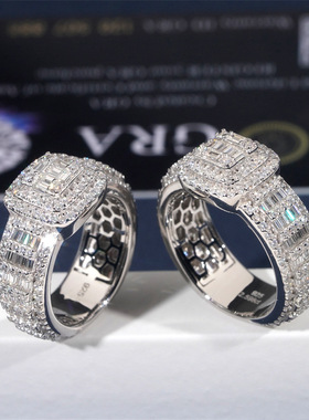 S925银镶D色VVS莫桑钻戒指