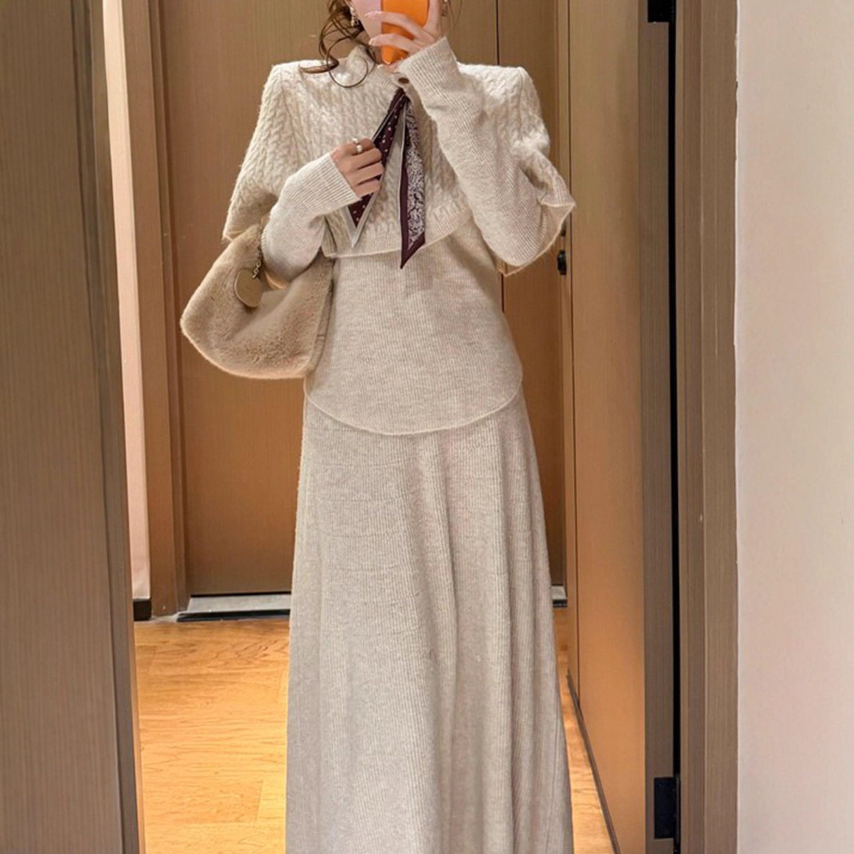 巨好看的早秋一整套女2025新款秋冬毛衣针织裙套装韩系穿搭长裙子