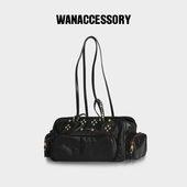 WANACCESSORY万蔻W SERIES系列头层牛皮Bushwick大号Tote保龄球包