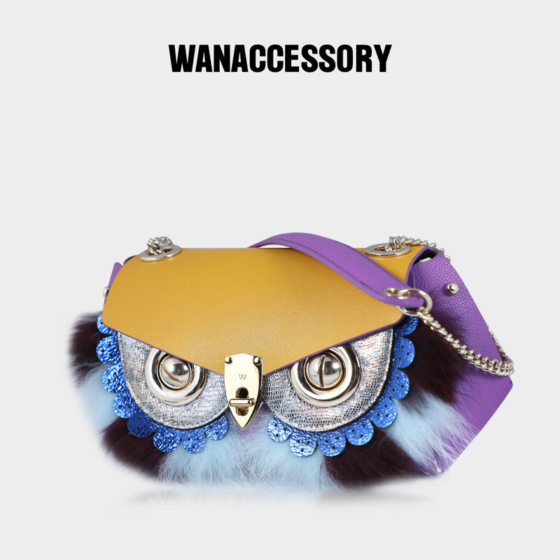WANACCESSORY万蔻双面双色猫头鹰换脸紫黄国庆活动套组 原创设计,箱包皮具/热销女包/男包,通用款女包,淘宝优惠券,粉丝福利购,淘宝优惠卷