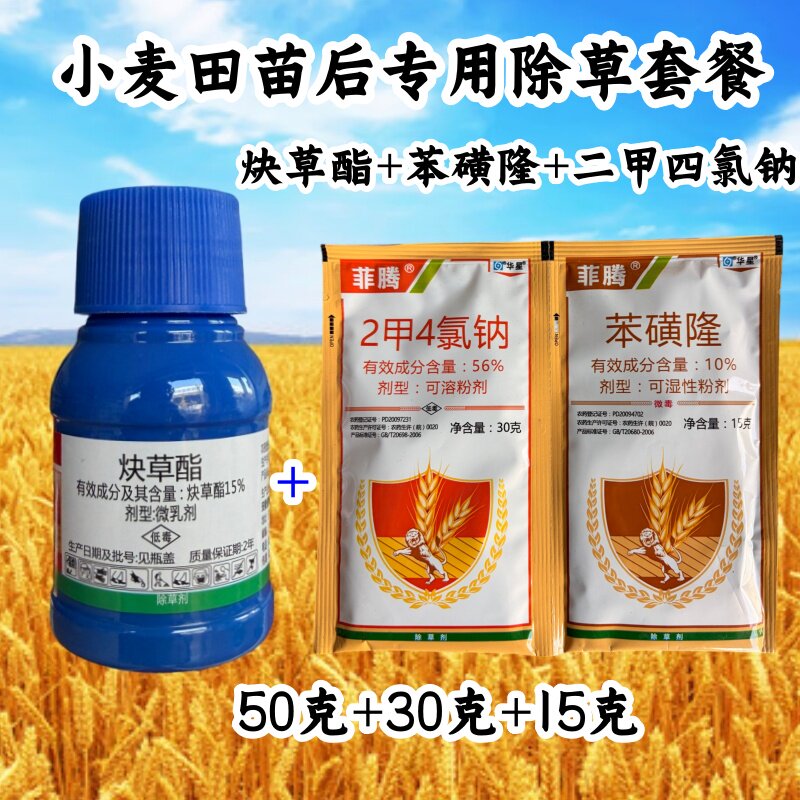 小麦专用除草剂炔草酯苯磺隆小麦