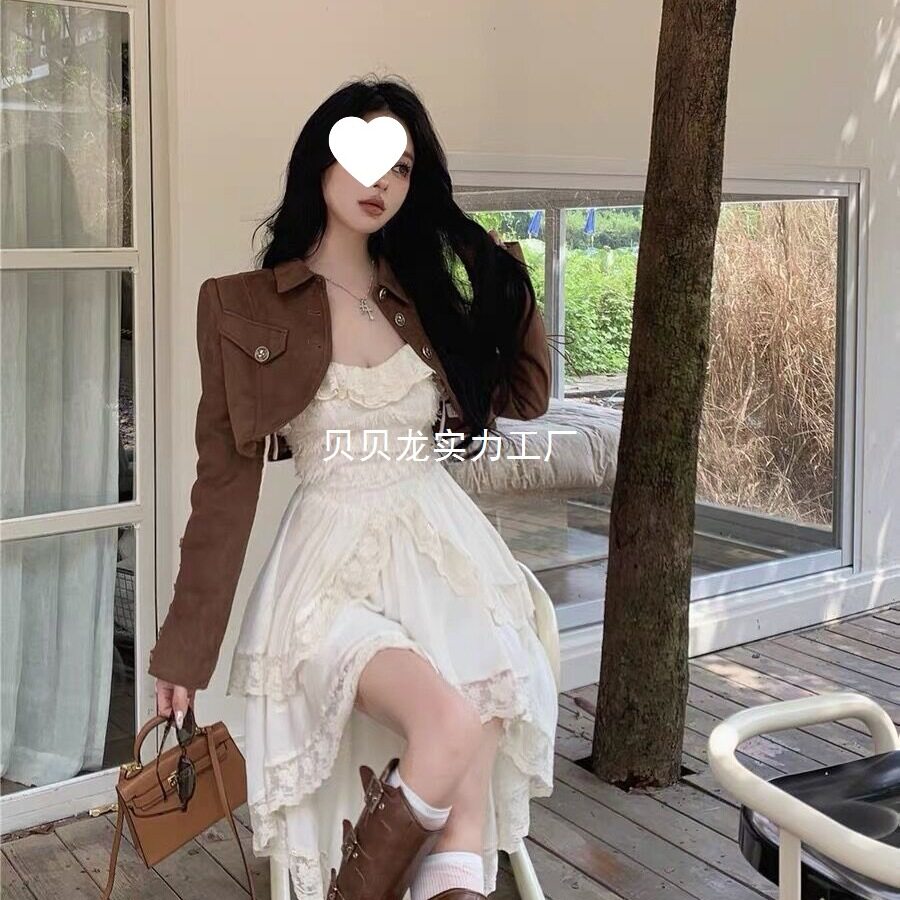 纯欲气质吊带连衣裙女早