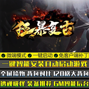 传奇单机版PC微端狂暴复古专属神器单职业GOM引擎透视大背包捡物