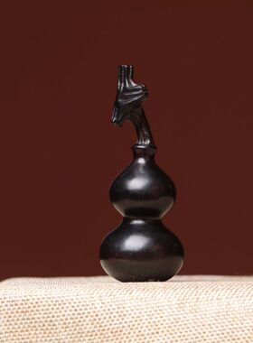 黑檀木葫芦摆件文玩手工