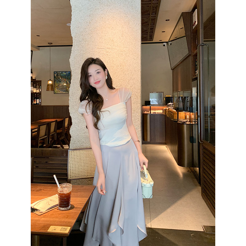 不规则氛围感飘逸a字半身裙