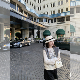 女宽松长袖 重工刺绣套头羊毛针织衫 圆领毛衣 花径仙踪 cchen陈陈