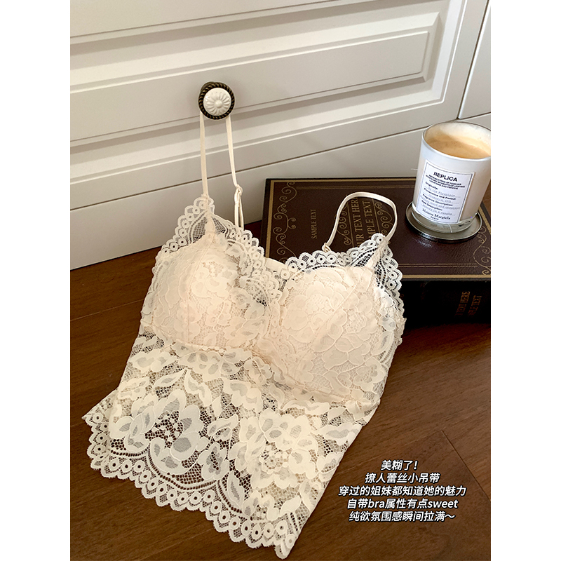 亲肤裸感水溶蕾丝纯欲吊带bra