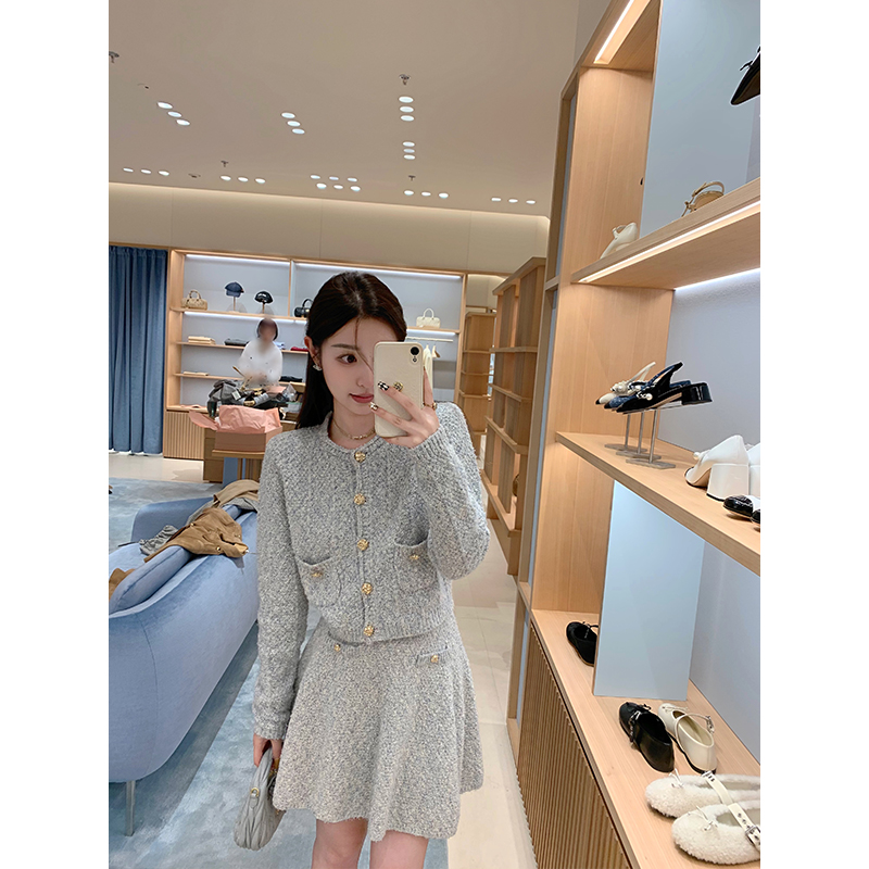 定制幻彩花纱粗线仙子蓝小香风