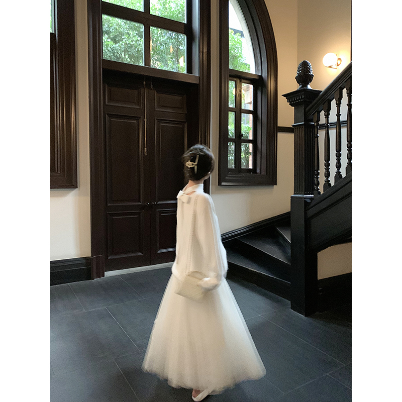 仙女风大摆围A字千层网纱纱裙