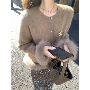 新款 cchen陈陈 挚宠娇贵_浣熊绒纱奢贵绒感狐狸毛绵羊毛毛衣冬季