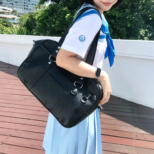 呜咚小铺原创日常百搭jk二次元pu学院风通勤校供制服包女【荔川】 - 封面