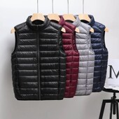 2025秋冬新款 休闲背心外穿坎肩 轻薄羽绒服男马甲立领学生青年短款