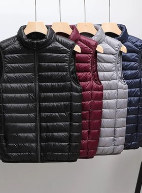 2025秋冬新款轻薄羽绒服男马甲立领学生青年短款休闲背心外穿坎肩
