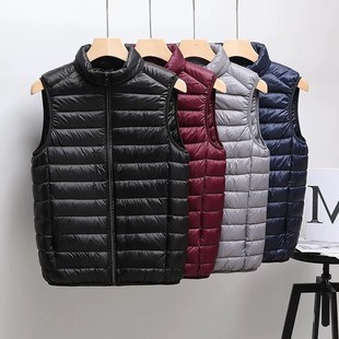2025秋冬新款轻薄羽绒服男马甲立领学生青年短款休闲背心外穿坎肩