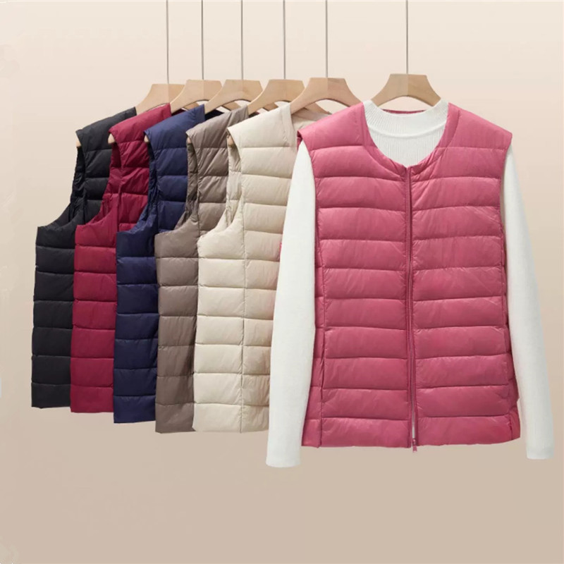 2025秋冬款大衣伴侣内穿圆领羽绒马甲女内胆轻薄背心保暖轻便坎肩