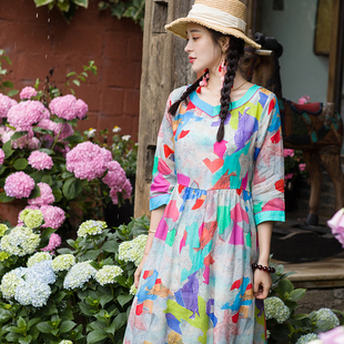 蕾丝背心裙小清新夏季 2025新款 中长款 连衣裙气质米色仙女砍袖 女装