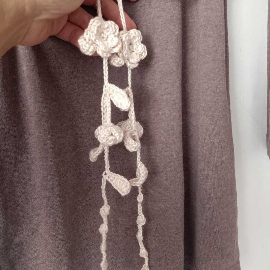 针织玫瑰花腰绳毛线花朵腰带饰品