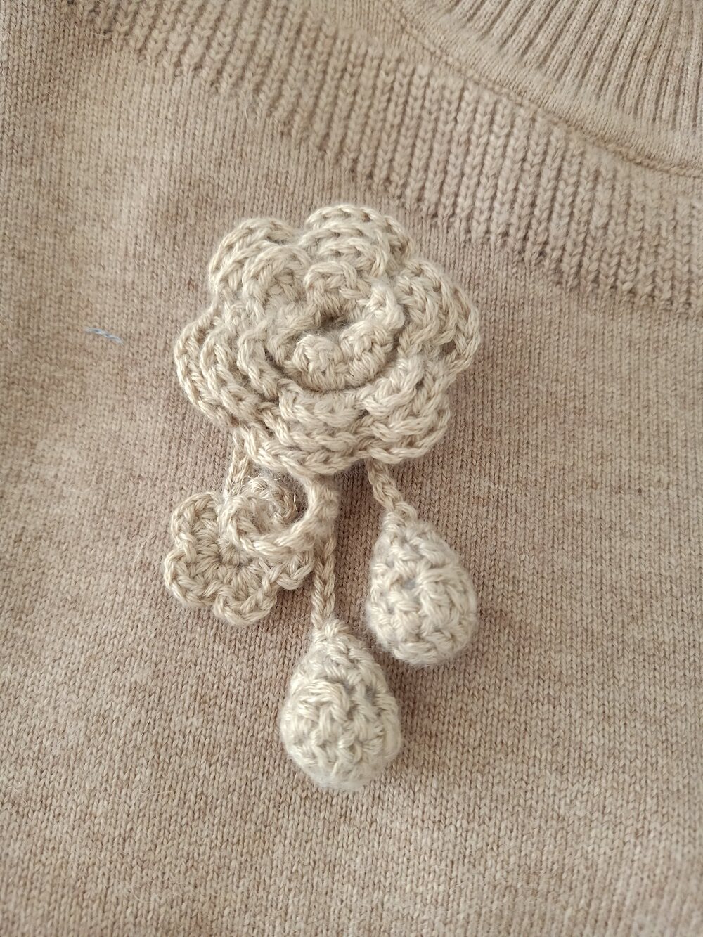成品手钩花针织花朵羊绒羊毛衫配件胸花服装辅料手工编织花饰品