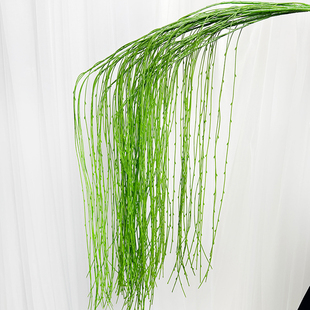 仿真柳芽绿植垂挂 塑料花柳叶枝条婚礼背景花艺造景垂吊植物造景