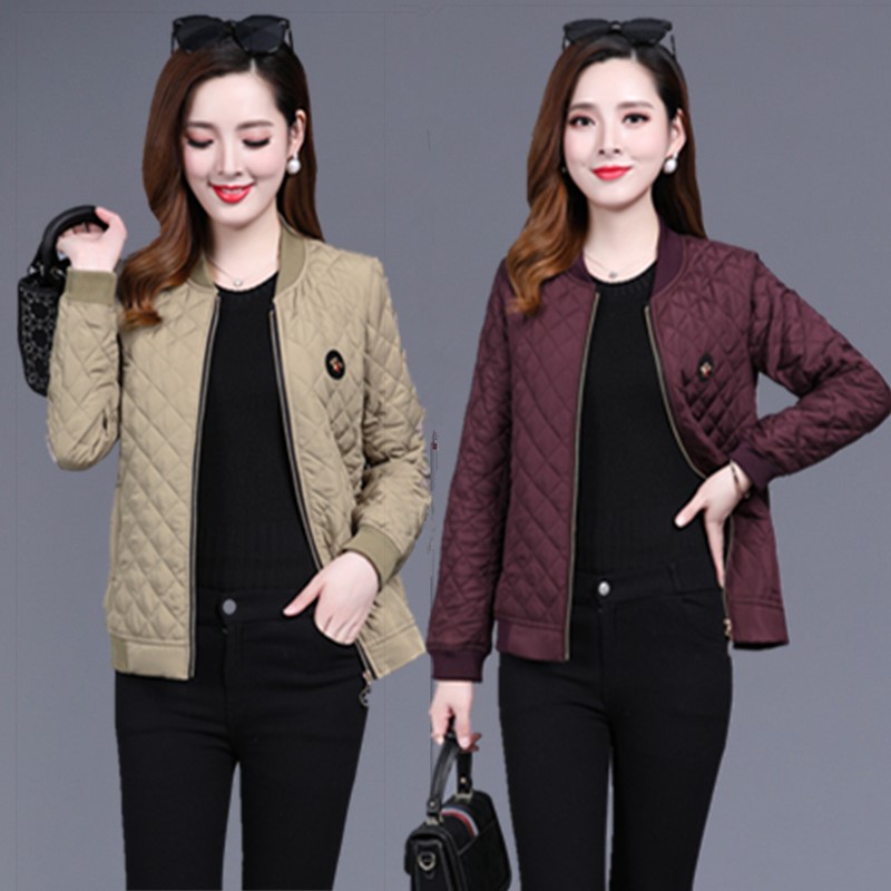 妈妈装春装轻薄短款小棉衣中年女大码棉服中老年女装秋装夹克外套