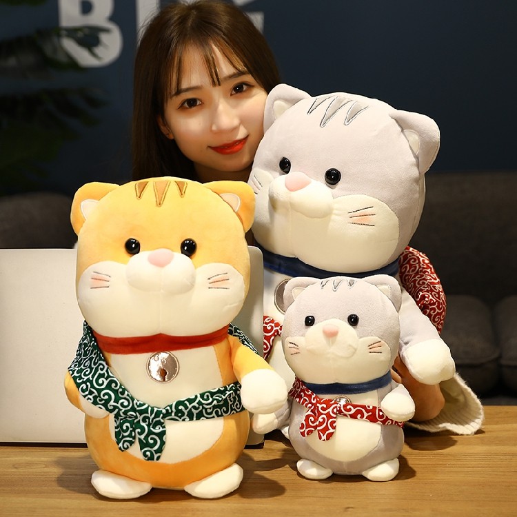 可爱猫咪毛绒玩具旅行猫公仔离家出走猫布娃娃睡觉抱枕玩偶礼物