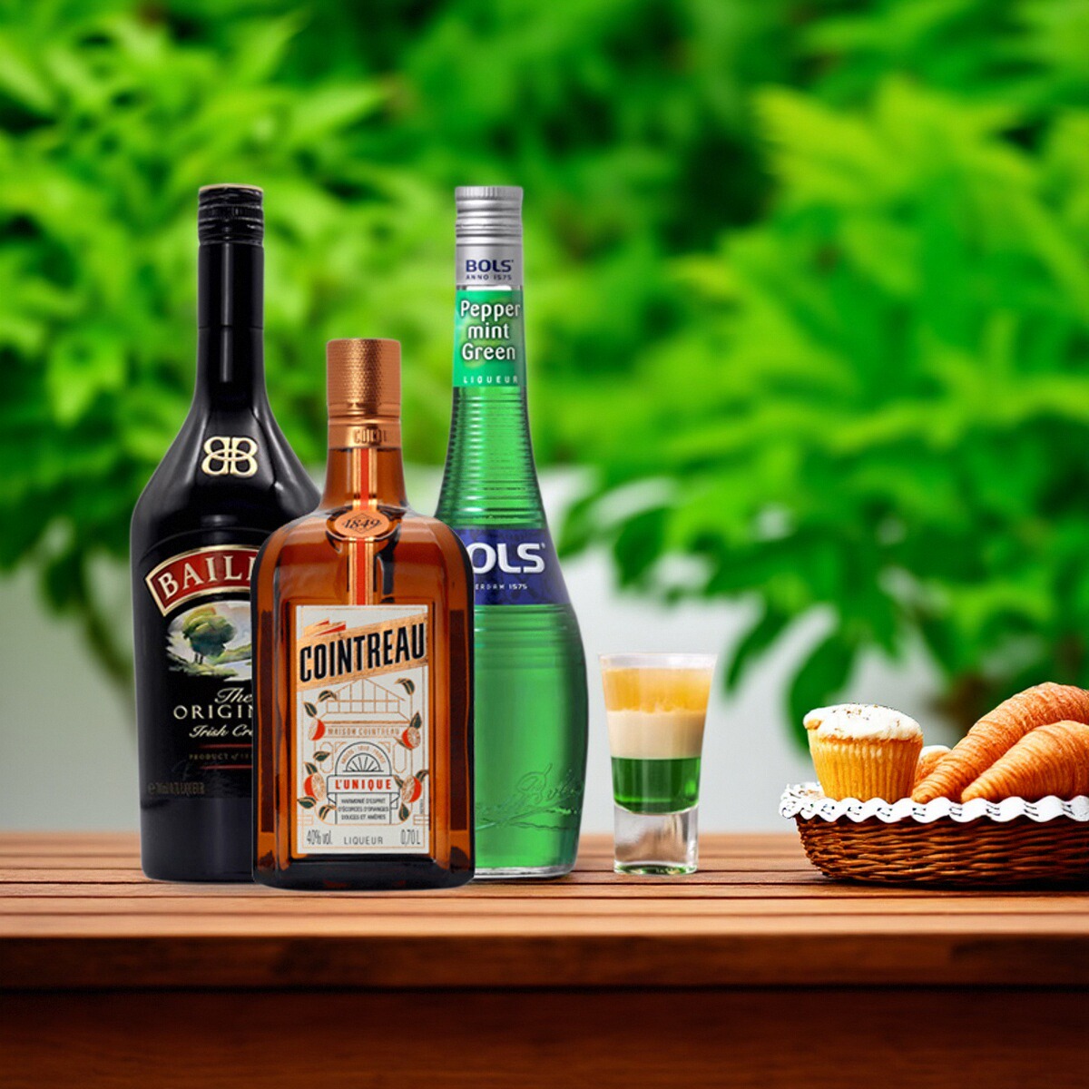 【套餐】爱尔兰国旗鸡尾酒百利甜酒君度香橙波士绿薄荷力娇酒洋酒