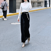 2026春季 进口金丝绒原创半裙垂感百搭女士半身裙高级感长裙 新款