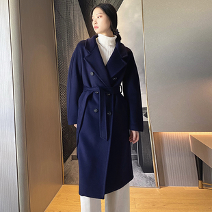 2026新款气质双排扣加厚毛呢外套女纯羊毛真手工双面绒长款大衣