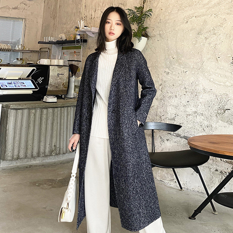 2026新款修身加厚西装领双面呢子羊毛大衣长款毛呢外套女大衣