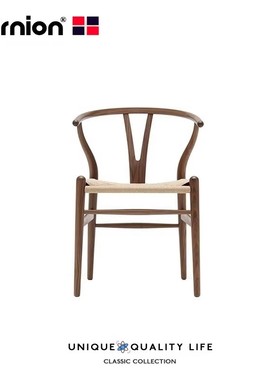 中式实木设计师家具wishbone chair 经典Y椅北美胡桃原木叉骨餐椅
