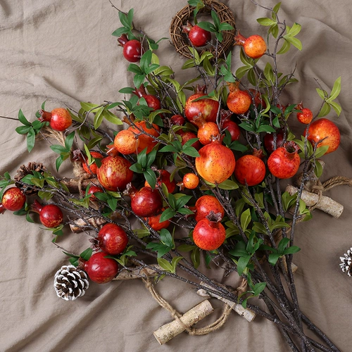 Симуляция граната фруктовые ветви декоративные гостиные, обстановка столовая, фальшивые цветы, хурговые сушено