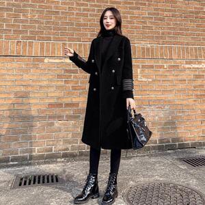 大码女装中长款过膝呢大衣2024冬季新款高端气质显瘦毛呢加厚外套