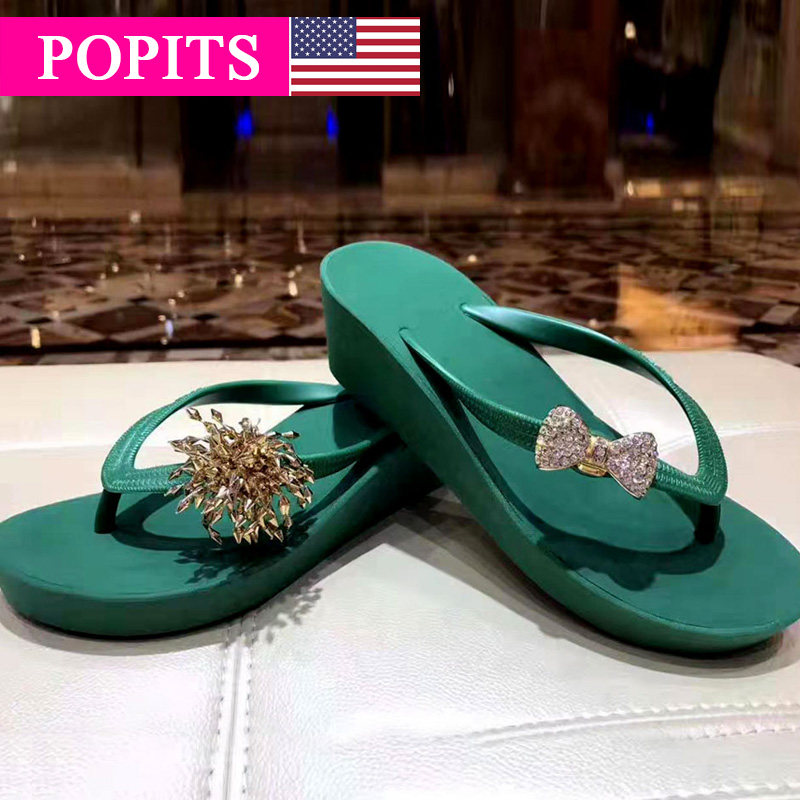 Popits人字拖海边度假简约厚底