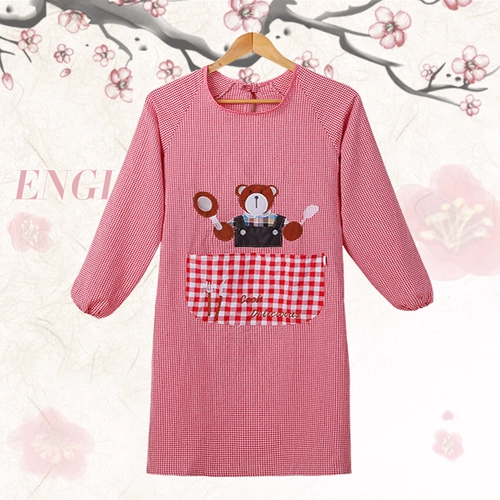 Модный хлопковый лонгслив, милый нагрудник, мультяшный фартук, в корейском стиле, сзади на завязках