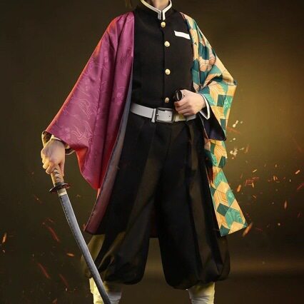 【正品】富冈义勇cos服鬼灭之刃cos服鬼杀队队服男款制服绑腿暗纹