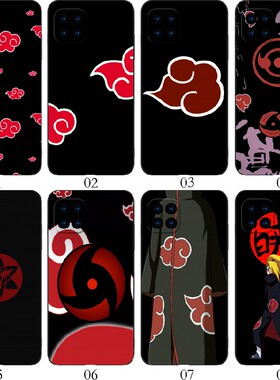 火影红云黑袍 适用 OPPO A92/A53 5G/Reno4 SE/A72/A15/A35/realme/V13/V3/V11/V11S/Q3/Q3i/iPhone/v手机壳