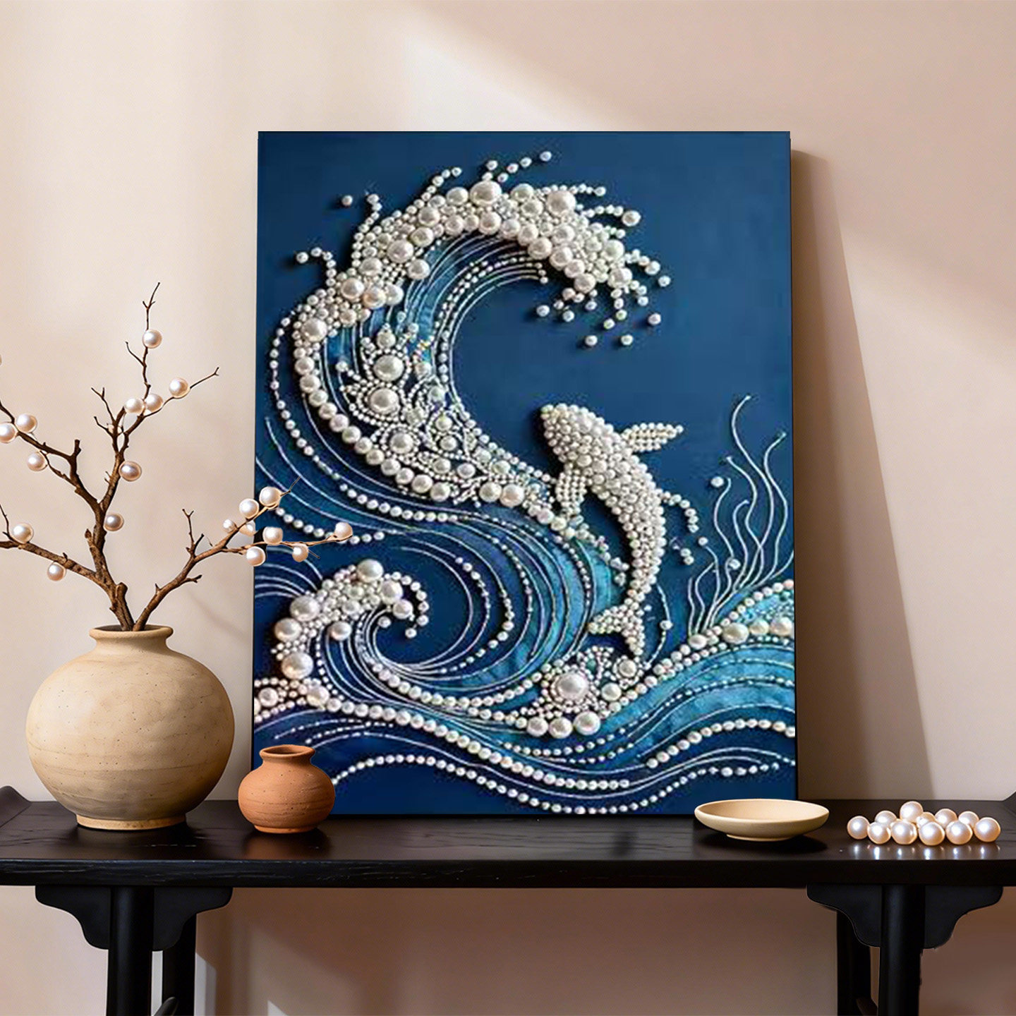 听海鱼 2026新款DIY钻石珍珠画手工立体白鹤塔摆台装饰礼物