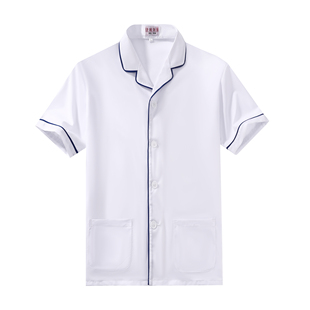 学校幼儿园厨师工作服短袖男食品厂食堂餐饮厨房工装白色夏装冰爽