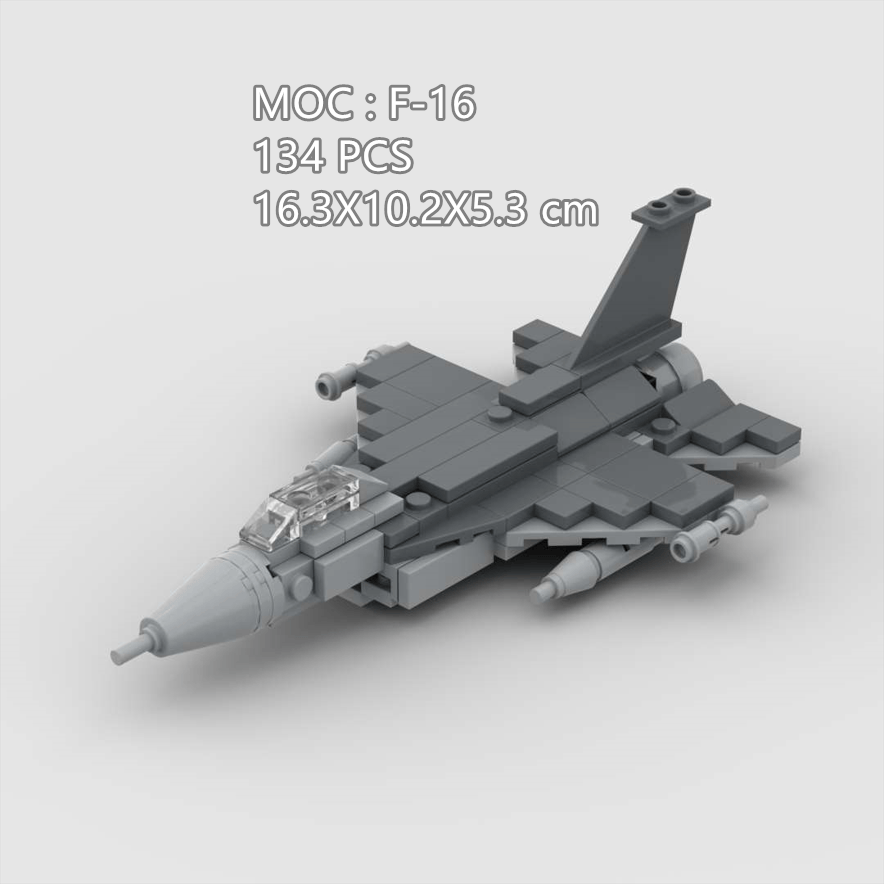 MOC积木猎鹰F16战隼战斗机1