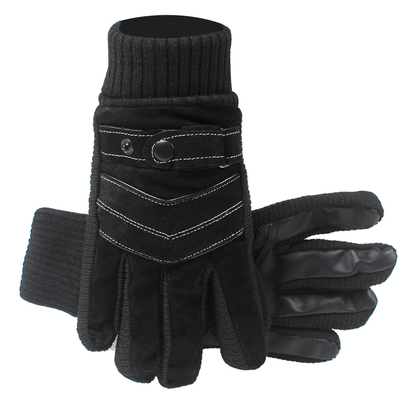 冬天猪皮耐磨户外防寒防风手套