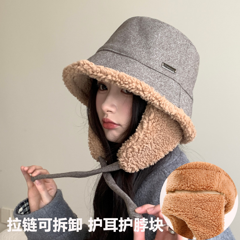 保暖防寒护耳套头渔夫帽盆帽冬季