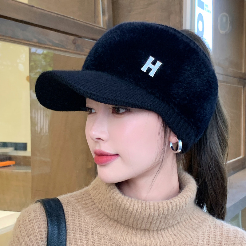 空顶帽骑车运动女冬天保暖帽子